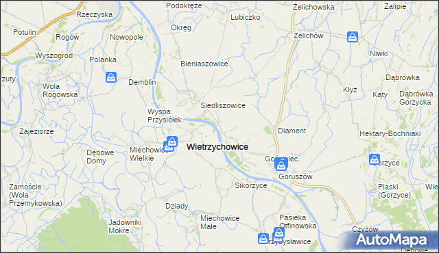 mapa Janikowice gmina Żabno, Janikowice gmina Żabno na mapie Targeo