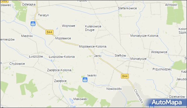 mapa Janki gmina Hrubieszów, Janki gmina Hrubieszów na mapie Targeo