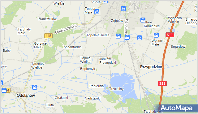 mapa Janków Przygodzki, Janków Przygodzki na mapie Targeo