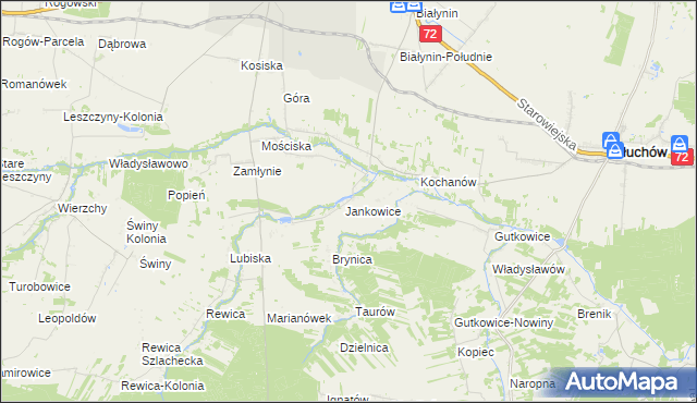 mapa Jankowice-Kolonia gmina Jeżów, Jankowice-Kolonia gmina Jeżów na mapie Targeo