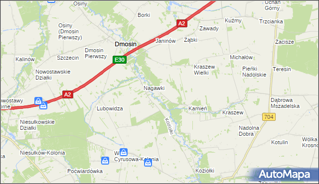 mapa Janów gmina Dmosin, Janów gmina Dmosin na mapie Targeo