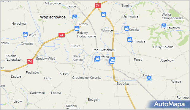 mapa Janowice gmina Ożarów, Janowice gmina Ożarów na mapie Targeo