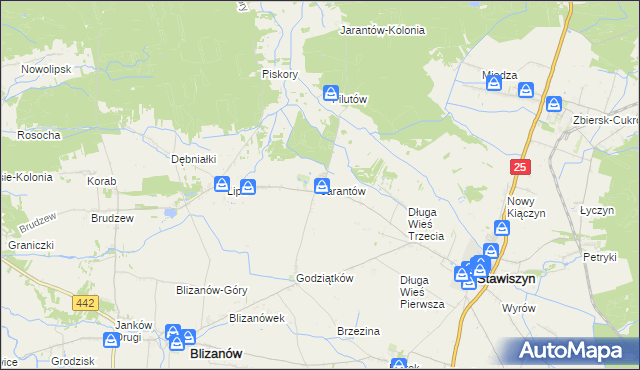 mapa Jarantów, Jarantów na mapie Targeo