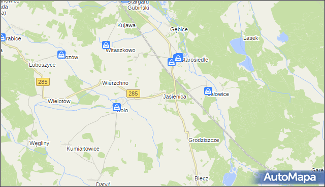 mapa Jasienica gmina Brody, Jasienica gmina Brody na mapie Targeo