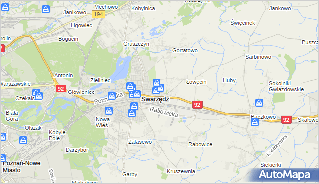 mapa Jasin gmina Swarzędz, Jasin gmina Swarzędz na mapie Targeo