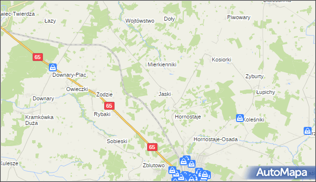 mapa Jaski gmina Mońki, Jaski gmina Mońki na mapie Targeo