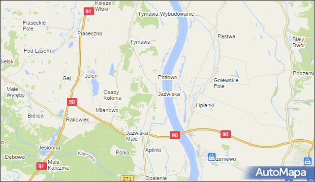 mapa Jaźwiska, Jaźwiska na mapie Targeo