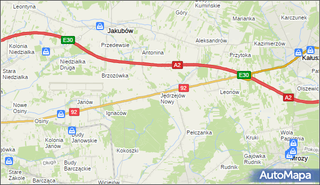 mapa Jędrzejów Nowy, Jędrzejów Nowy na mapie Targeo