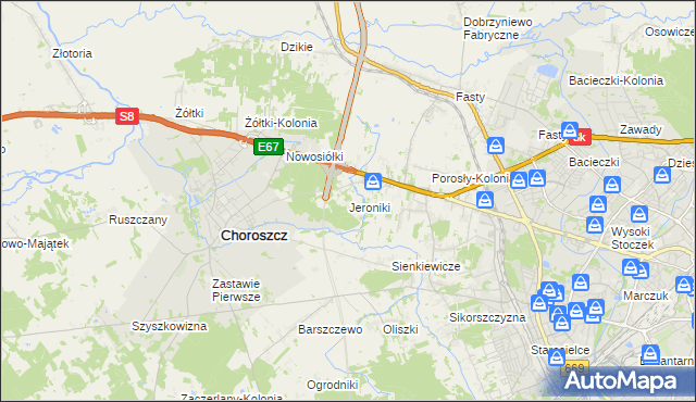 mapa Jeroniki, Jeroniki na mapie Targeo