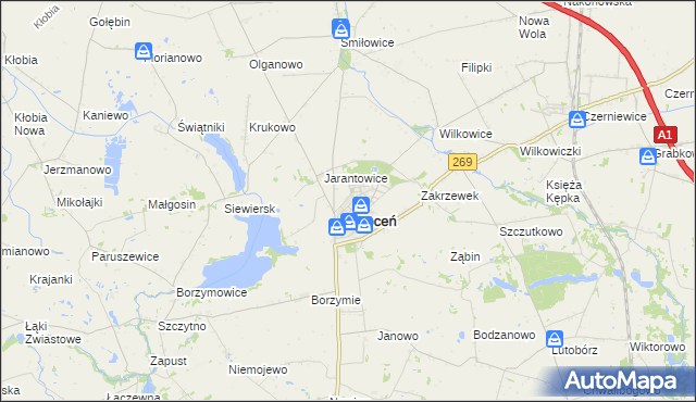 mapa Jerzewo gmina Choceń, Jerzewo gmina Choceń na mapie Targeo