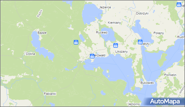 mapa Jerzwałd, Jerzwałd na mapie Targeo