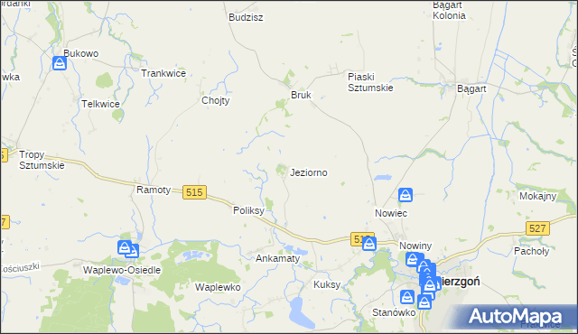 mapa Jeziorno gmina Dzierzgoń, Jeziorno gmina Dzierzgoń na mapie Targeo
