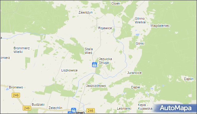 mapa Jezuicka Struga, Jezuicka Struga na mapie Targeo