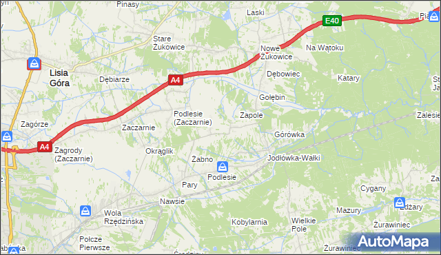 mapa Jodłówka gmina Tarnów, Jodłówka gmina Tarnów na mapie Targeo