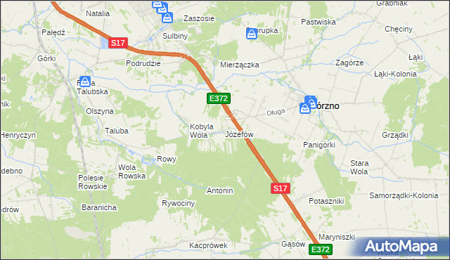 mapa Józefów gmina Górzno, Józefów gmina Górzno na mapie Targeo