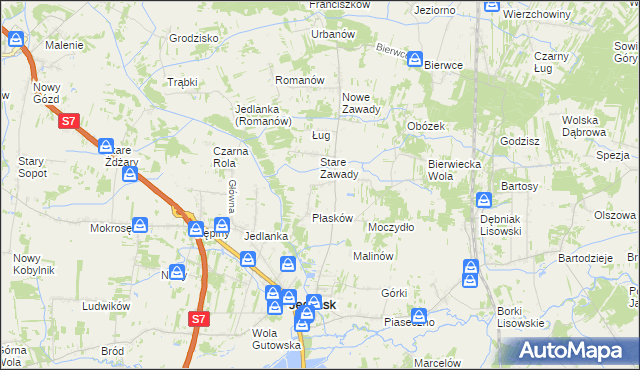 mapa Józefów gmina Jedlińsk, Józefów gmina Jedlińsk na mapie Targeo