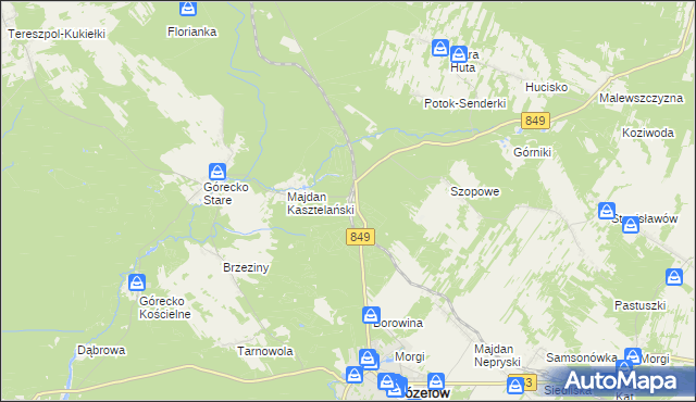 mapa Józefów Roztoczański, Józefów Roztoczański na mapie Targeo