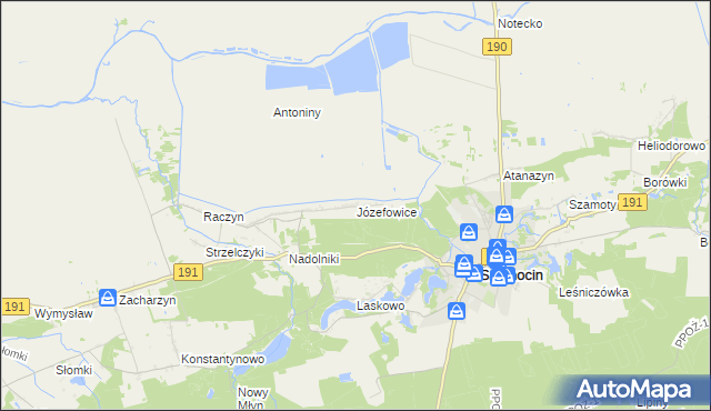 mapa Józefowice gmina Szamocin, Józefowice gmina Szamocin na mapie Targeo