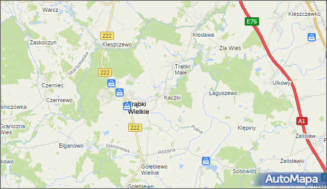 mapa Kaczki, Kaczki na mapie Targeo