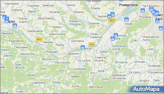 mapa Kadcza, Kadcza na mapie Targeo