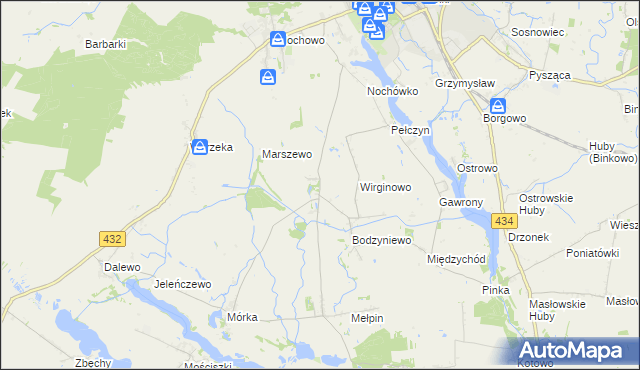 mapa Kadzewo, Kadzewo na mapie Targeo