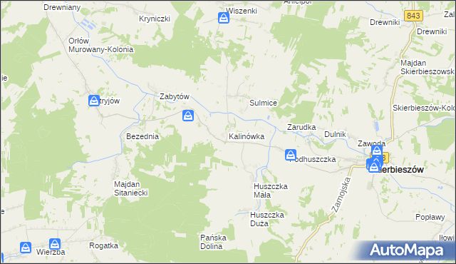 mapa Kalinówka gmina Skierbieszów, Kalinówka gmina Skierbieszów na mapie Targeo
