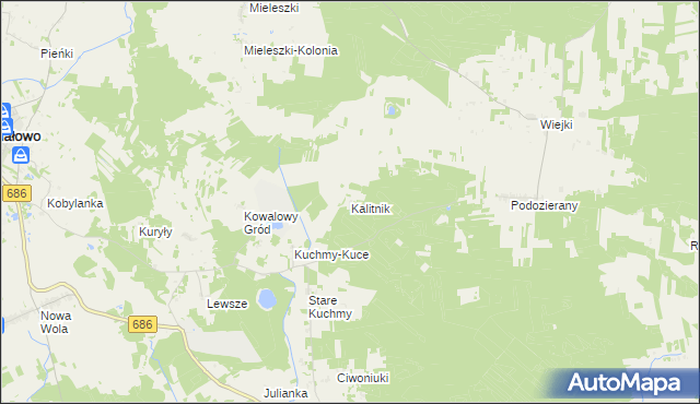 mapa Kalitnik, Kalitnik na mapie Targeo