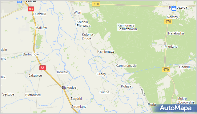 mapa Kamionacz Poduchowny, Kamionacz Poduchowny na mapie Targeo