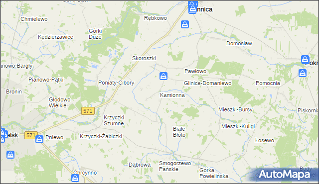 mapa Kamionna gmina Winnica, Kamionna gmina Winnica na mapie Targeo