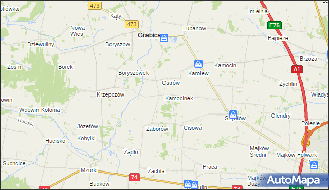 mapa Kamocinek, Kamocinek na mapie Targeo