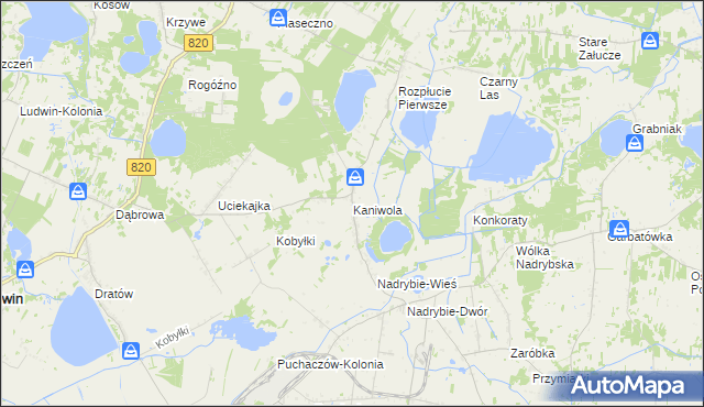 mapa Kaniwola, Kaniwola na mapie Targeo