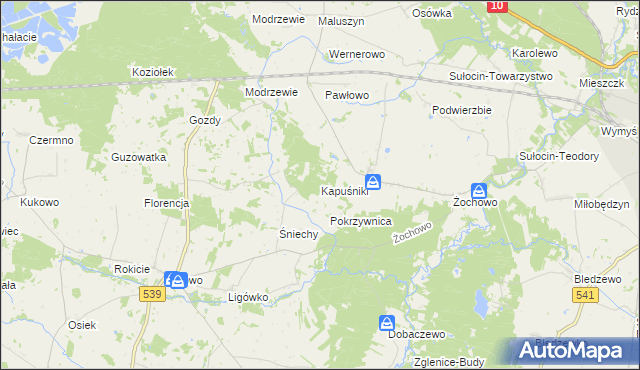 mapa Kapuśniki, Kapuśniki na mapie Targeo