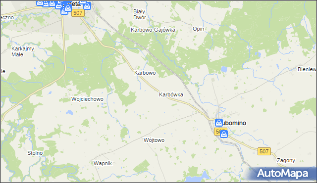 mapa Karbówka, Karbówka na mapie Targeo