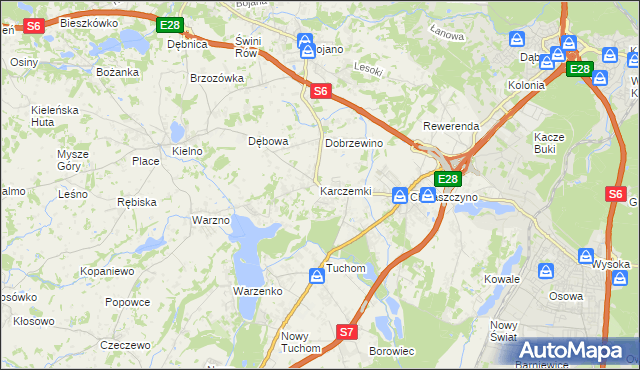 mapa Karczemki gmina Szemud, Karczemki gmina Szemud na mapie Targeo