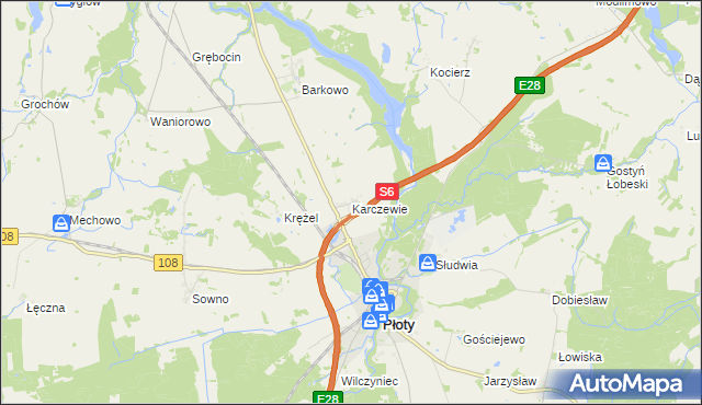 mapa Karczewie, Karczewie na mapie Targeo