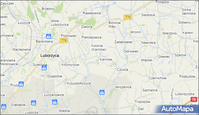 mapa Karniów, Karniów na mapie Targeo
