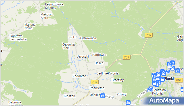 mapa Karpówka, Karpówka na mapie Targeo