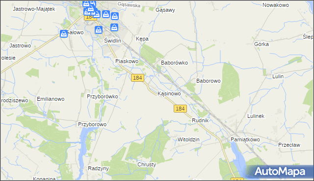 mapa Kąsinowo, Kąsinowo na mapie Targeo
