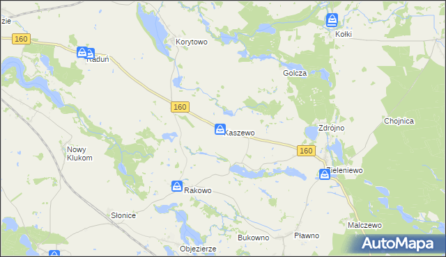 mapa Kaszewo, Kaszewo na mapie Targeo