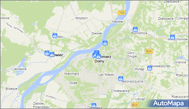 mapa Kazimierz Dolny, Kazimierz Dolny na mapie Targeo