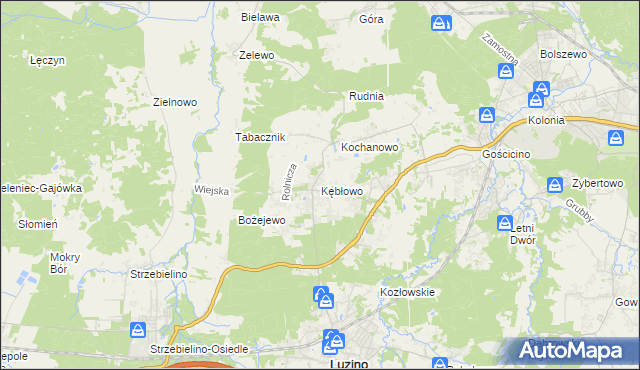 mapa Kębłowo gmina Luzino, Kębłowo gmina Luzino na mapie Targeo