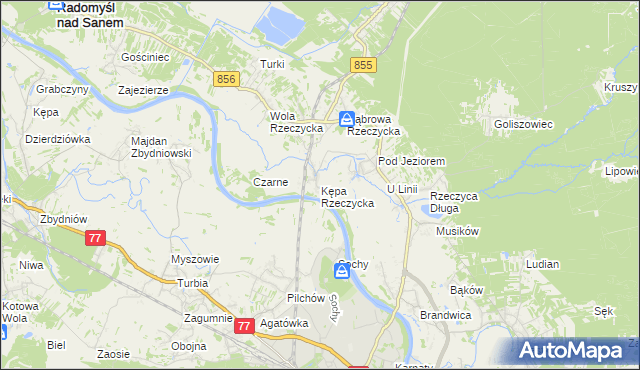 mapa Kępa Rzeczycka, Kępa Rzeczycka na mapie Targeo