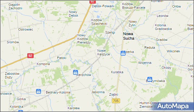 mapa Kęszyce-Wieś, Kęszyce-Wieś na mapie Targeo