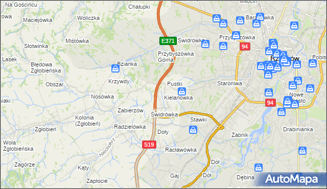 mapa Kielanówka, Kielanówka na mapie Targeo