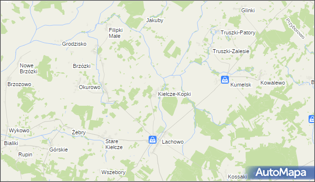 mapa Kiełcze-Kopki, Kiełcze-Kopki na mapie Targeo