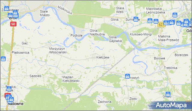 mapa Kiełczew, Kiełczew na mapie Targeo