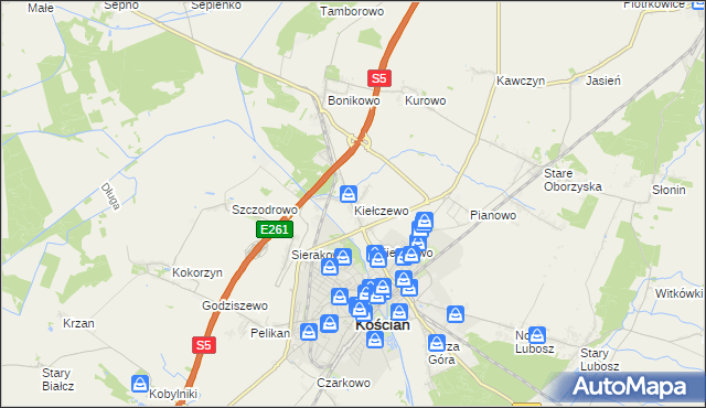 mapa Kiełczewo, Kiełczewo na mapie Targeo