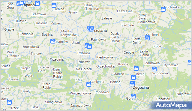 mapa Kierlikówka, Kierlikówka na mapie Targeo