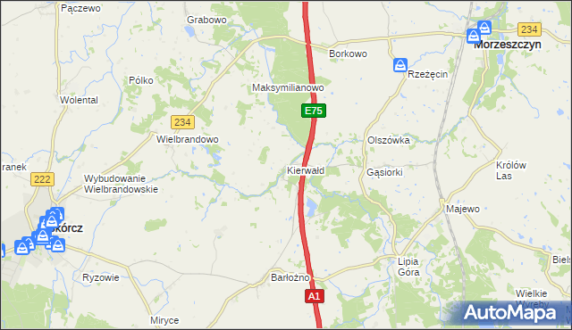 mapa Kierwałd, Kierwałd na mapie Targeo