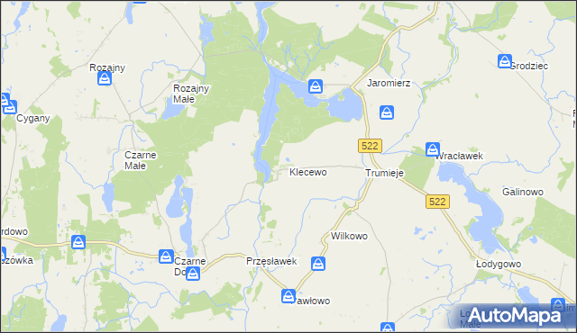 mapa Klecewo gmina Gardeja, Klecewo gmina Gardeja na mapie Targeo